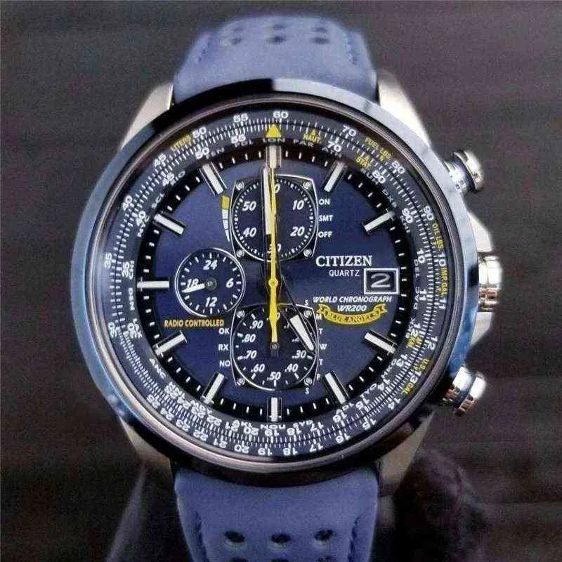 Luxury WateProof Quartz Watches Business Casual Steel Band Watch Men039s Blue Angels World Chronograph Wristwatch 2201132866939