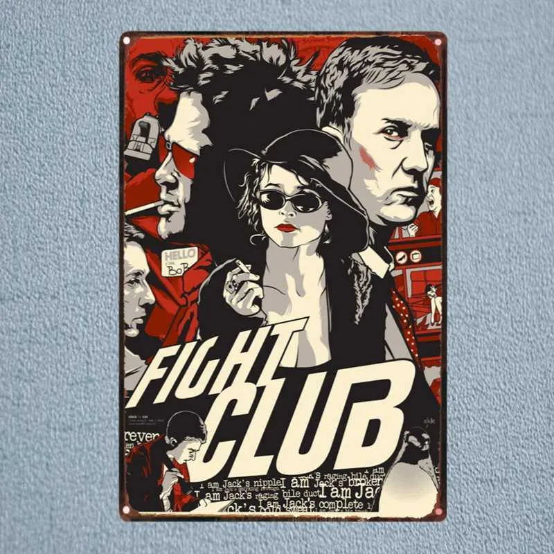 Fight Club klasyczny film Tin Znak metalowy obraz żelaza bara kawa domowa sztuka dekoracje rzemieślnicze 5735553