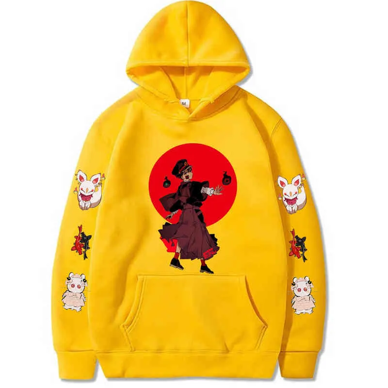 Harajuku Hot Anime WC Hanako-Kun Hoodie Print Fashion Hoodie Sportswear Top Unisex Bluza Mężczyźni Kobiety H1227