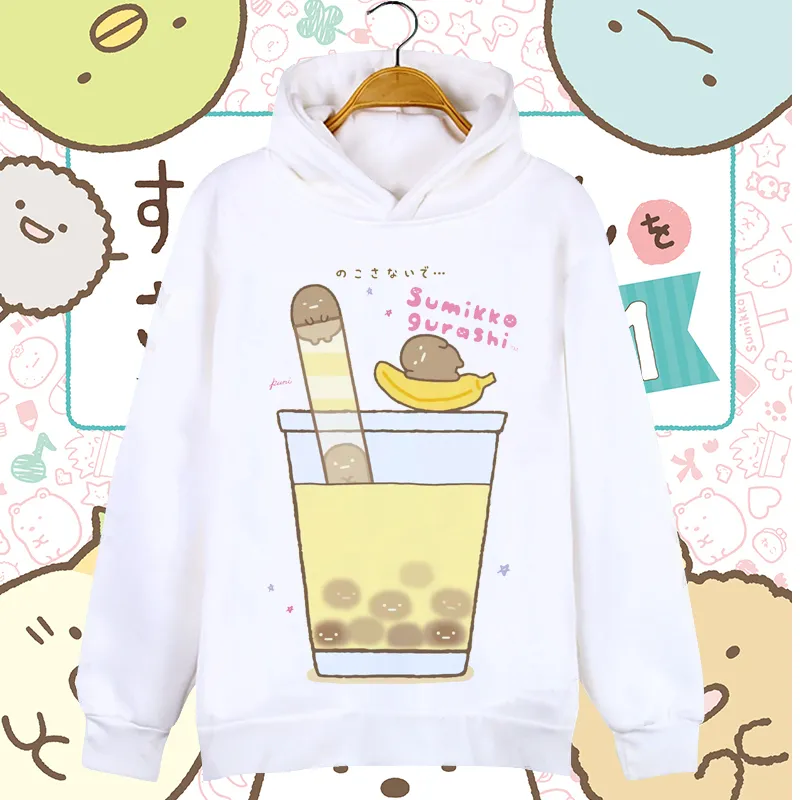 Felpe con cappuccio da donna Anime Cartoon Sumikko Gurashi Lovely Bear Penguin Casual Ragazzi Ragazze Bambini Cappotto Felpe con cappuccio unisex Costumi F121943036