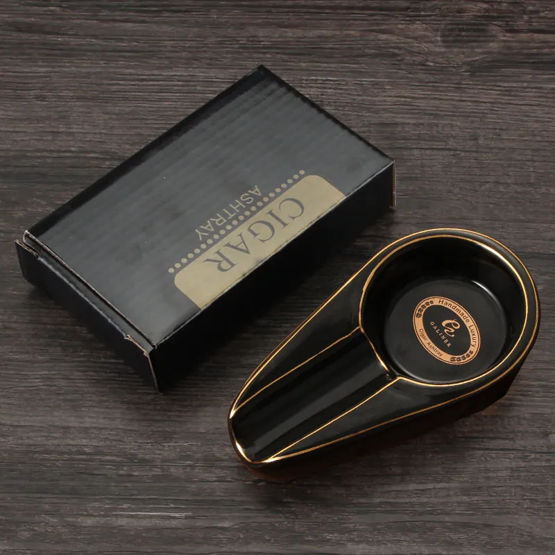 Pocket Cigar Ashtray Outdoor Portable Cigarette Ashtrays 1 Cigar Holder Cigar Accessories with Gift Box Y2004295676338