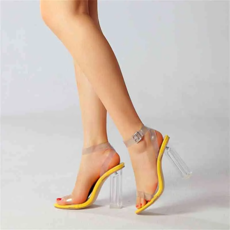 Sandalen Sommer Mode Frauen Pumpen Gelee Hausschuhe Offene spitze High Heels Transparente Schuhe Sexy Ferse Klar 220121