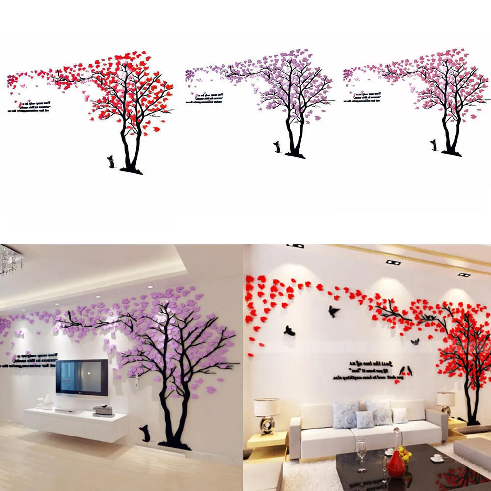 New Creative Love Tree 3d Wall Stickers Living Room Sofa TV Background selfadhesive film Left And Righ Home Decoration T2004218985907