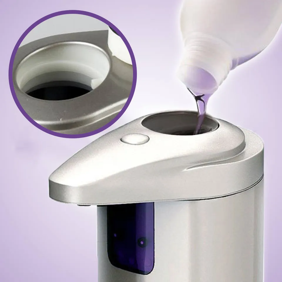Dispensador automático de jabón líquido Sensor inteligente Sin contacto Infrarrojo ABS Galvanizado Contenedor de líquido para cocina Baño Y200407