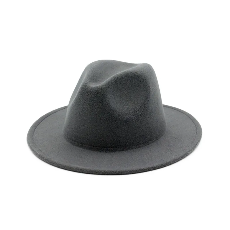 Unisex platt grim ull filt fedora hattar med bälte rött svart lapptäcke jazz formell hatt panama cap jxw7251959492