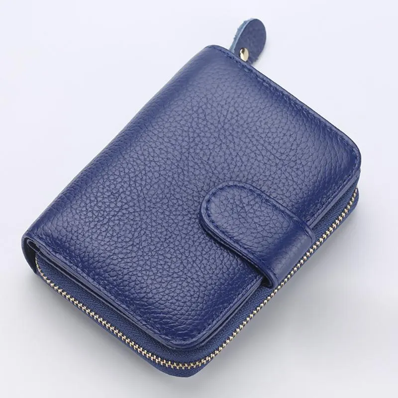 Women's Leather Wallet Genuine Leather Coin Purse Card Holder Wallet For Women Candy Color Cow Female312e