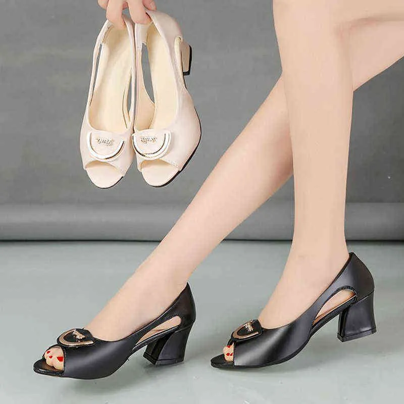 Chaussures habillées Zapatos de tac￳n alto con punta abierta para mujer sandalias vestir Metal oficina color negro primavera y verano 9021N 220309