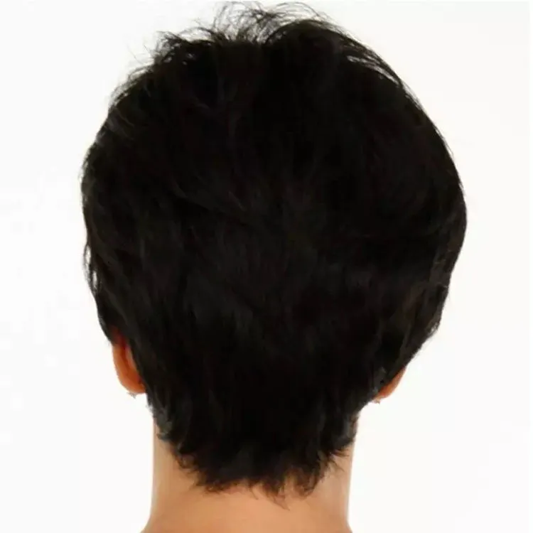 Peluca sintética de corte corto, pelucas de cabello humano de simulación, postizos para mujeres blancas y negras, Pelucas 208 #