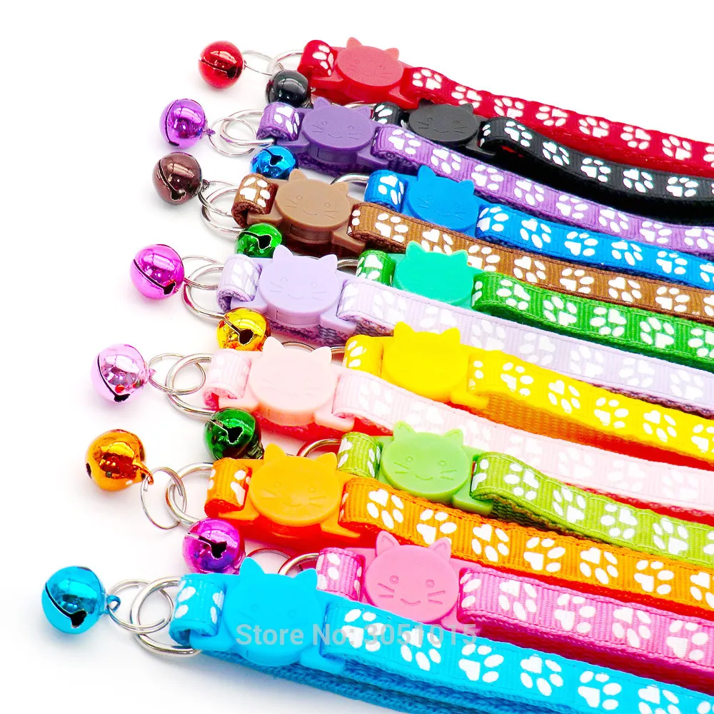 Wholesale Paw Collar For Dog Cat Collars Adjustable With Bell Charm Necklace Collar For Little Dogs 201030