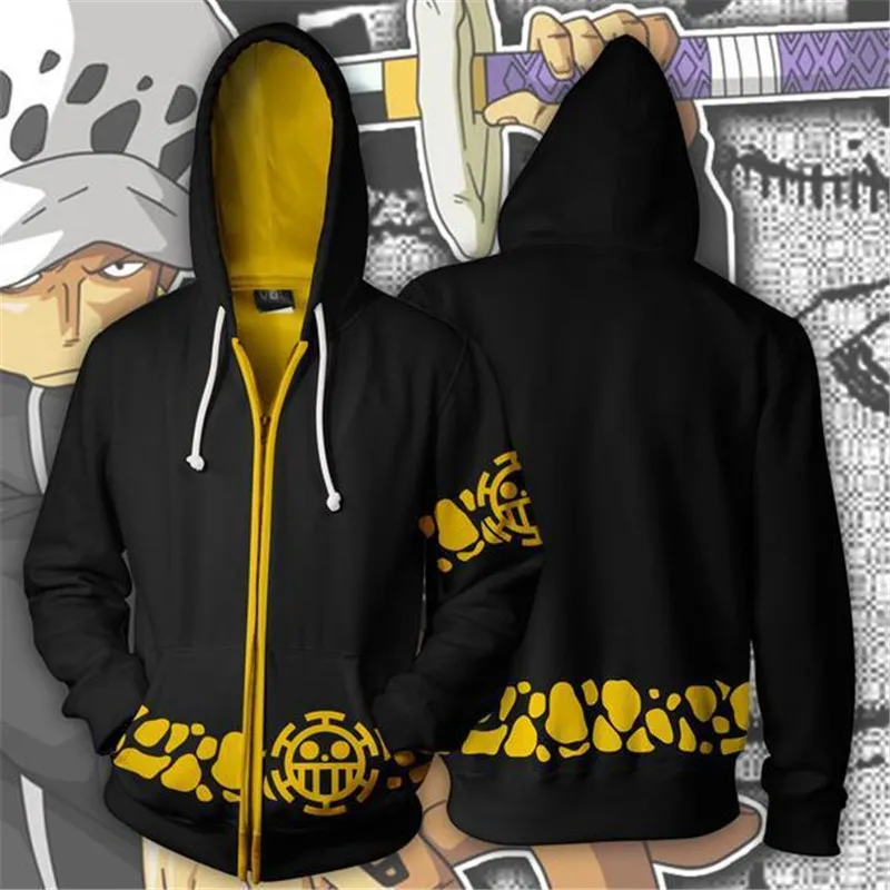 Heren Sweatshirt Anime Hoodie One Stuk Roronoa Zoro Hoodies Mannen Cosplay Hoody Harajuku Hoodies Mannen Monkey D. Luffy Clothes Coat 201113