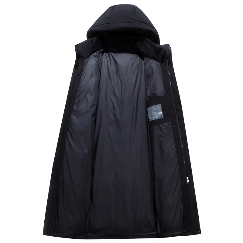 Inverno 90% Jaqueta de pato branco dos homens Moda com capuz de alta qualidade Long espessura quente casaco solto sobretocasco preto Parkas 201116