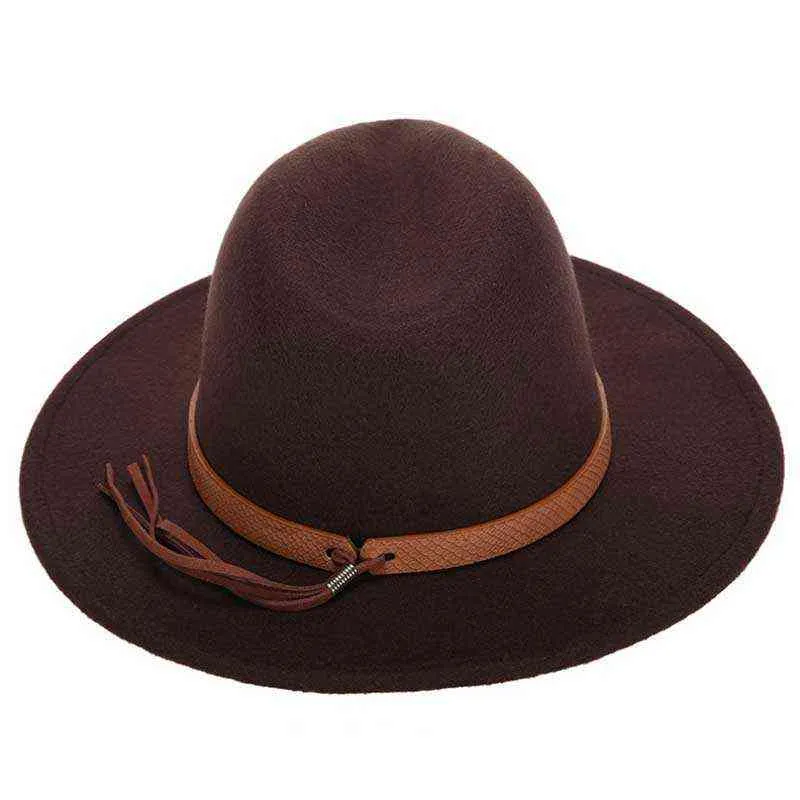 Autunno Inverno Cappello da sole Donna Uomo Fedora Classico Tesa larga Feltro Floppy Cloche Cap Chapeau Imitazione Lana L XL 2112273066