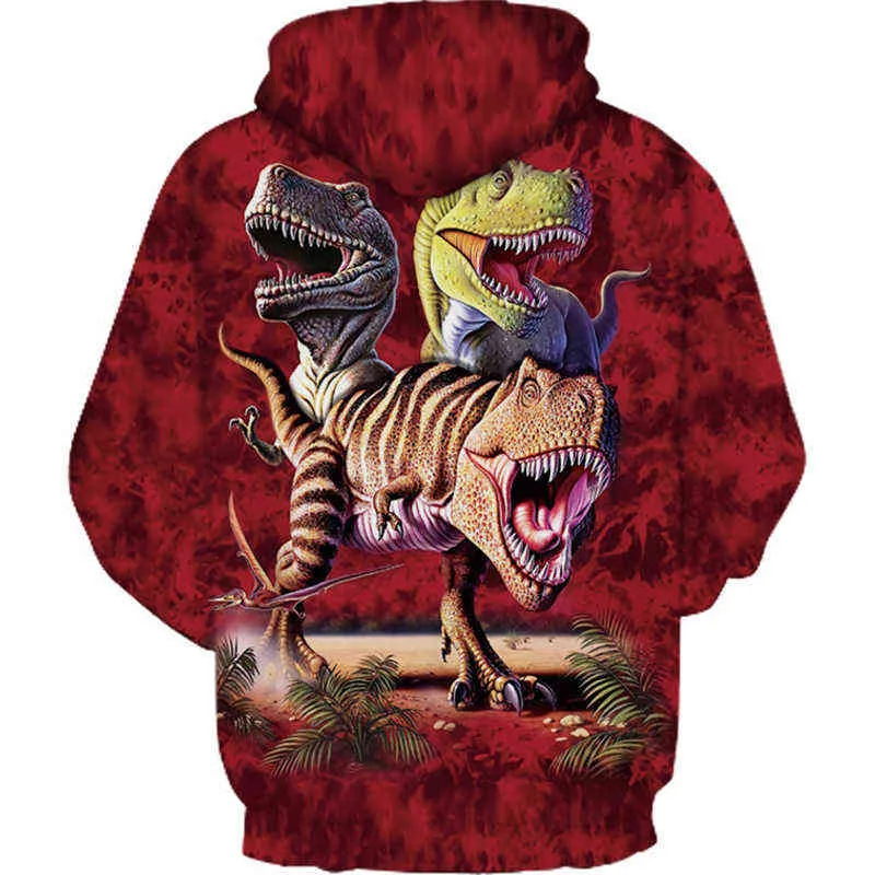 Boys Sweatshirt Dinosaur Hoodies Cool Fashionable Children Autumn 3D Printed Girl Animal Pullover Sweatshirts 2201109935013