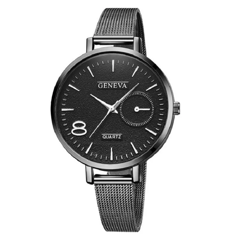Wristwatches GENEVA Quartz Stainless Steel Couple Watch Women Womens Watches Simple Female Clocks Ladies Watch1212Y