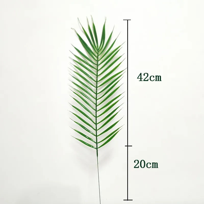 20 -stcs Plastic kunstmatige palmbomenbladeren tak groen planten nep tropisch blad huis bruiloft decoratie bloem arrangement T200704897686