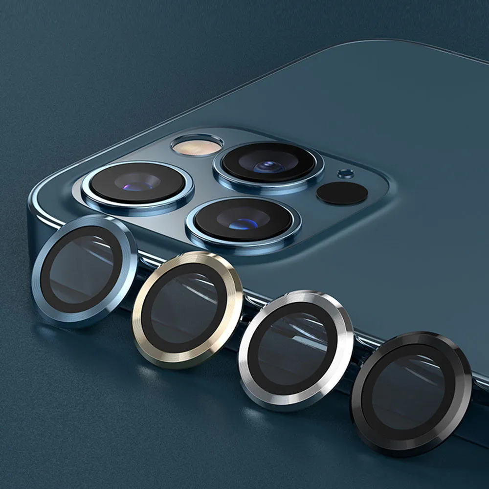 Anillo de metal cubierta de lente de cámara de vidrio para iPhone 13 11 12 Pro Max Protector de cámara para iPhone 12 13 Mini 11 Pro Glass1994074