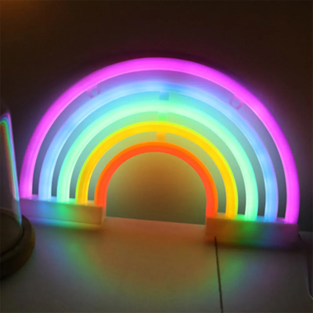 USB/Battery Powered Creative LED Neon Light Sign LOVE Cat Rainbow Lip Neon Lamp For Party Wedding Bedroom Home Decor Night Lamp Lights