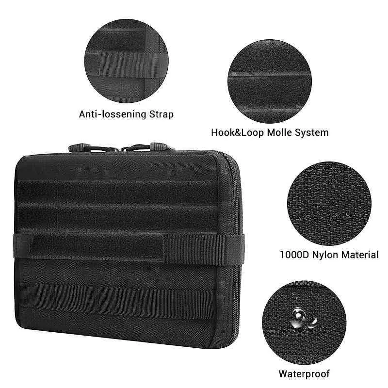 전술 몰리 파우치 의료 EDC EMT 가방 군사지도 포켓 팩 유틸리티 가제트 기어 가방 사냥 멀티 도구 액세서리 W220225