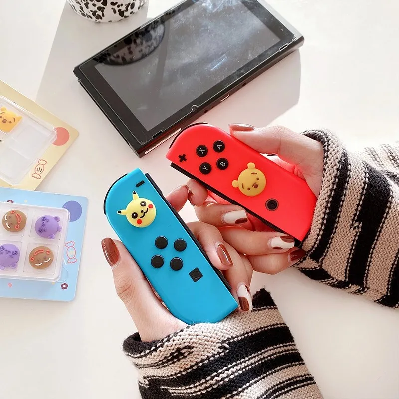 Adorabile berretto le bastoncini pollice la copertina del joystick switch nintendo ns joycon controller cabine impugnatura switch lite gamepad thumbstick9853694