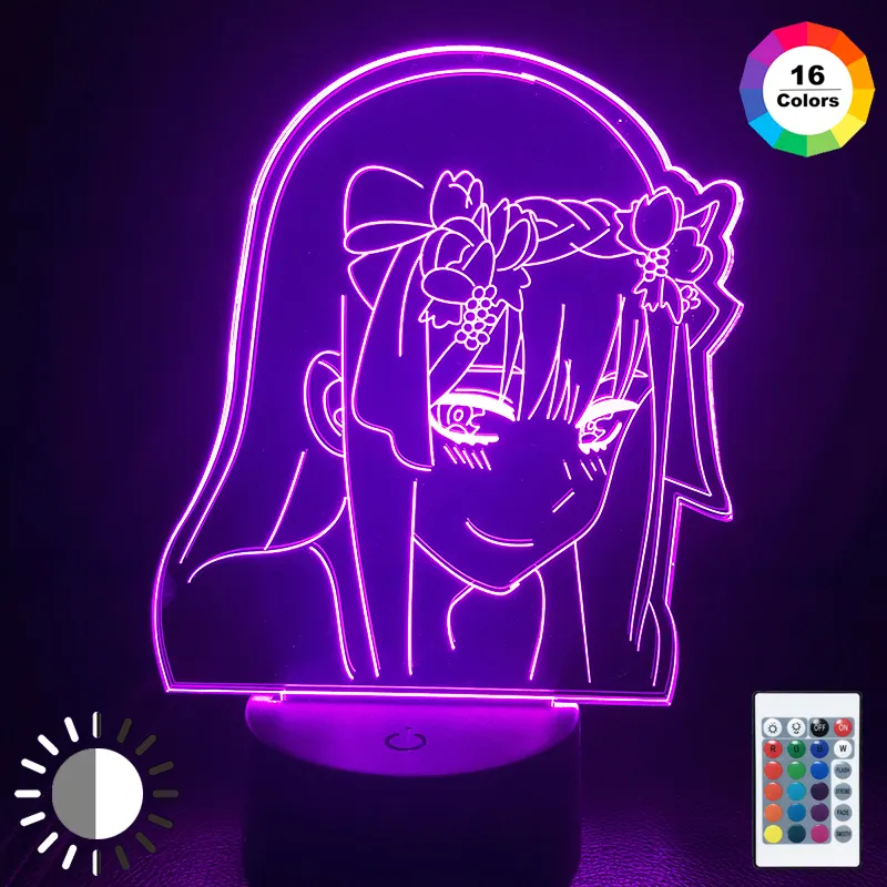 Anime Zero Two Figure 3d Lamp Nightlight Kids Child Girls Bedroom Decor Light Manga Gift Night Light Lamp Darling In The Franxx 201028