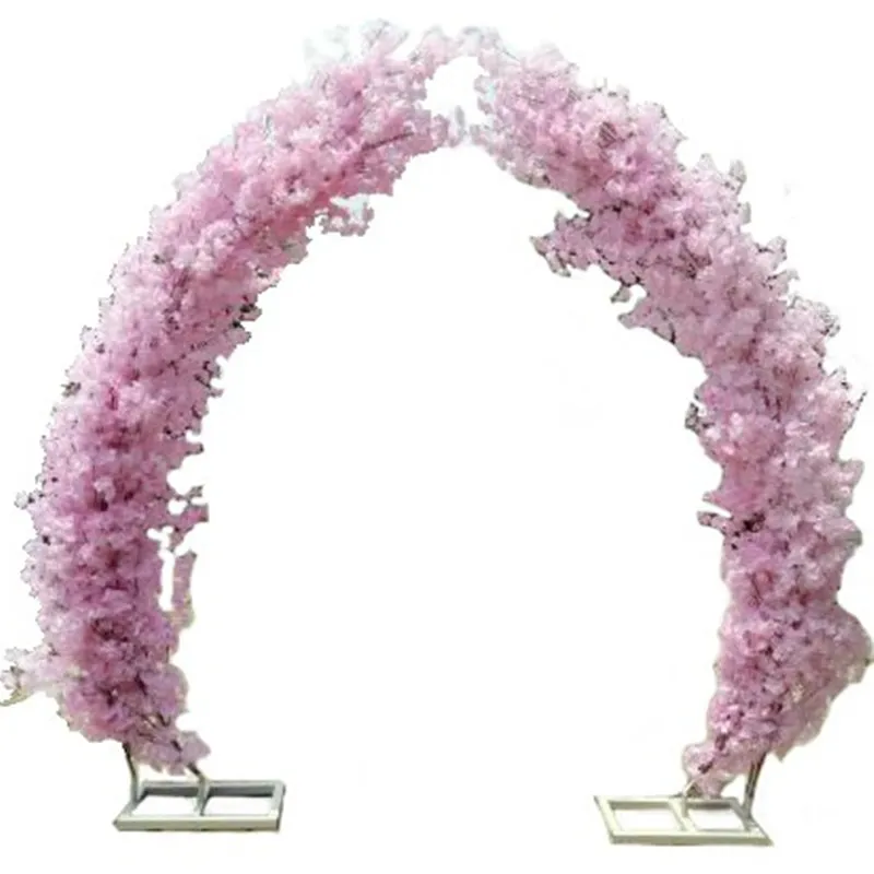 2 5M artificial cherry blossom arch door road lead moon arch flower cherry arches shelf square decor for party wedding backdrop2368