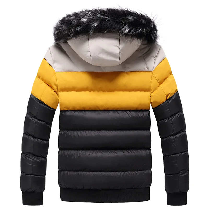 Puffer Jacket Mens Veste d'hiver Col de fourrure Manteau à capuche Manteau épais Hommes Parkas Down Jacket Coton à l'intérieur chaud Plus Taille 4XL 5XL 201026