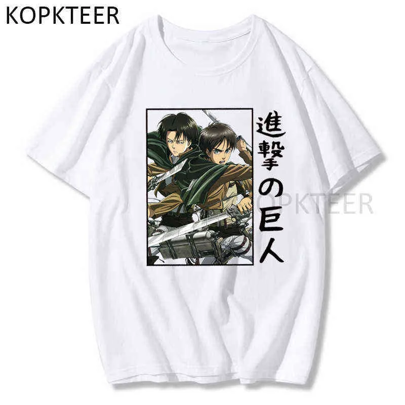 Attaque sur Titan Anime T Shirt Hommes Femmes T-shirts Tops Kawaii Anime Manga Cartoon Harajuku Streetwear Été Tee Shirt Vêtements Y220208