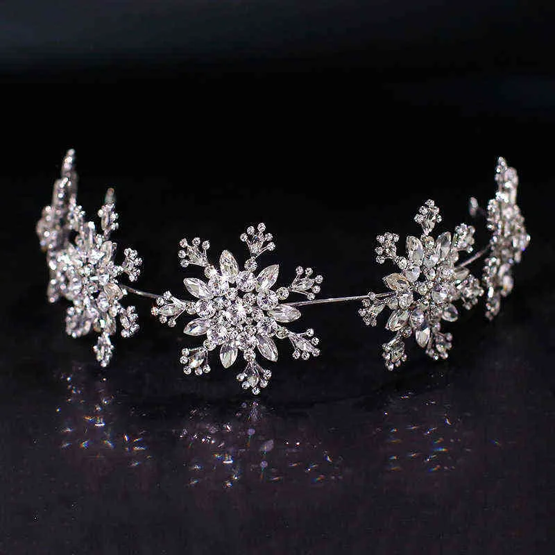 Luxe Kristal Sneeuwvlok Haarband Bloemen Bruids Tiara's Barok Kroon Optocht Diadeem Hoofdband Bruiloft Haaraccessoires 2201259943280