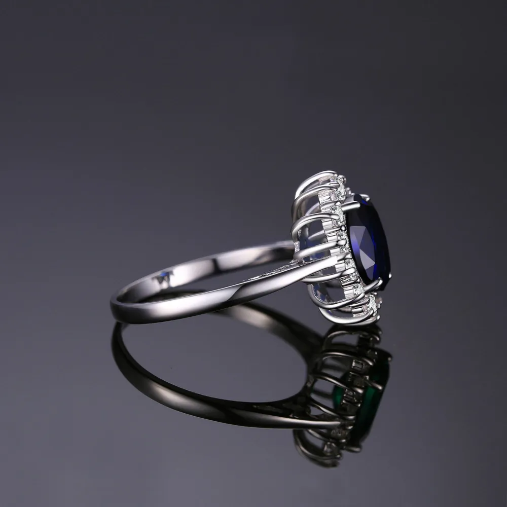 JewPalace Prinses Gemaakt Saffier Ring 925 Sterling Zilveren Ringen voor Vrouwen Verlovingsring Zilver 925 Edelstenen Sieraden 2010061775354
