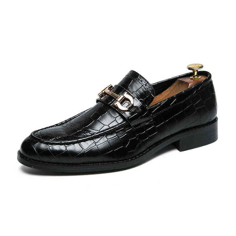 Zapatos de vestir Hombres Zapato formal Sapato Social Masculino Cuero Marrón Elegante Traje de lujo Tamaño grande Dropshipping Moda 220223