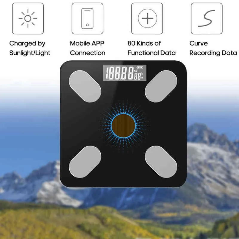 Bilancia intelligente grasso corporeo Bilancia elettronica BT Bilancia digitale Analizzatore di composizione corporea Monitor con app smartphone H1229