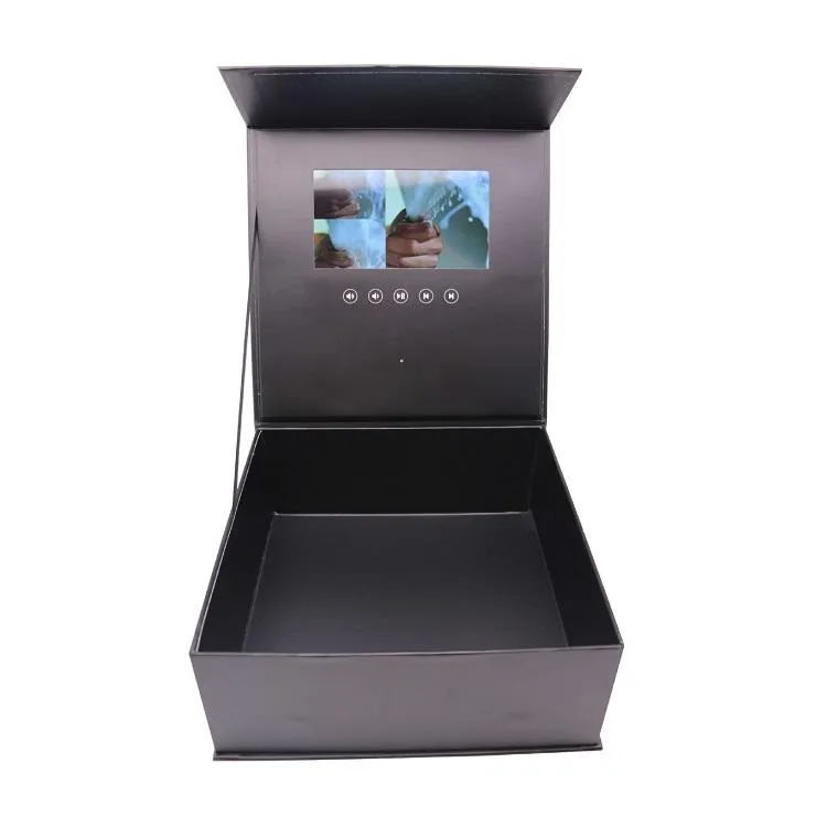 Scatola regalo video LCD in carta bianca da 7 pollici con schermo LCD fiori box278G