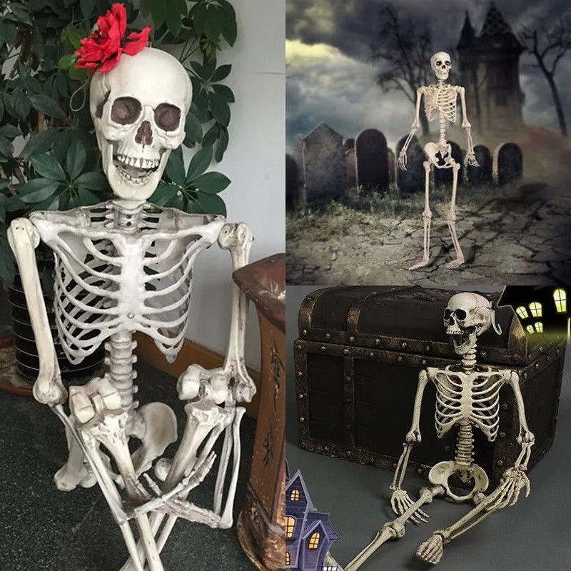 Cadılar Bayramı Prop iskeleti tam boyutlu iskelet kafatası el hayat benzeri insan vücudu pozlanabilir anatomi model parti festivali dekorasyon y2010065762979