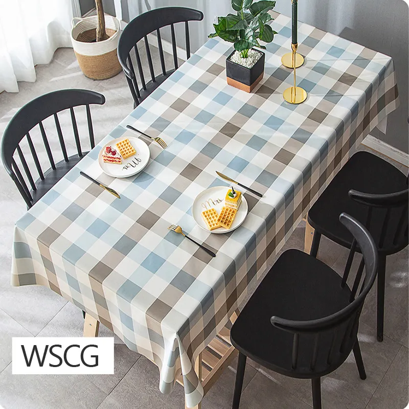 PVC plast vattentät tygduk pastoral tryck kök duk oljekolv dekorativa eleganta matbordet t200707