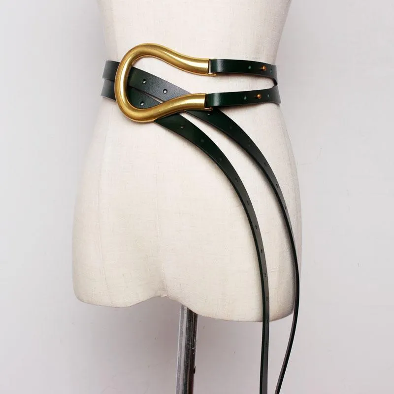 Cinturón de diseñador, cinturones de cuero genuino de alta calidad para mujer, cintura ancha a la moda para abrigo, camisa 300V