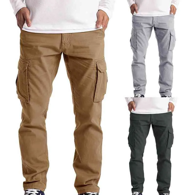 Nuovi pantaloni cargo da uomo Abbigliamento da lavoro Combat Safety Cargo 6 Pocket Full Pants Fashion Comodi pantaloni di alta qualità Cala Masculina 2021 H1223