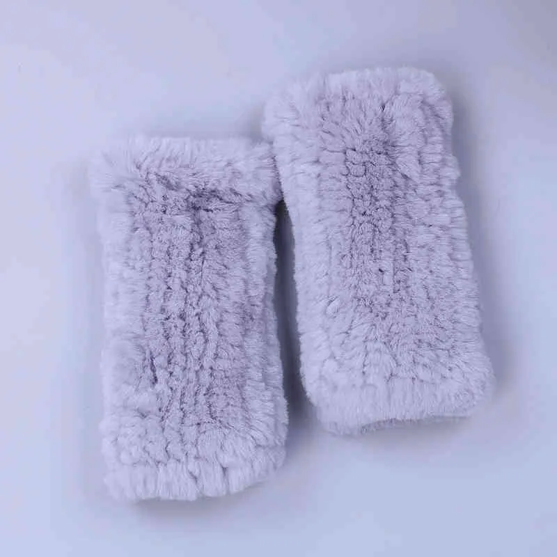 Модные женские зимние перчатки из натурального меха кролика рекс, варежки из натурального меха, перчатки без пальцев для девочек, теплые на запястья, эластичные пушистые 2112220x