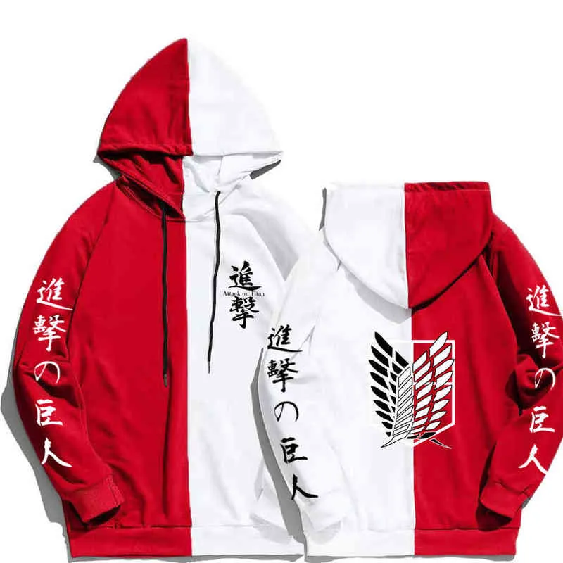 Летняя атака на Titan Casual Hoodie Printing The Charingan двойной цвет толстовки толстовки толстовки Harajuku Thinkin H1227