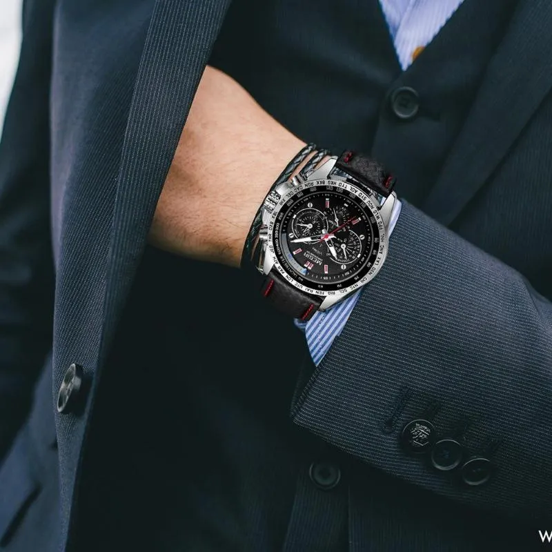 Zegarek na rękę luksusowy biznes duży duży kwarc kwarc męski Watch 3atm Waterproof Sports Luminous Mężczyzna na rękę