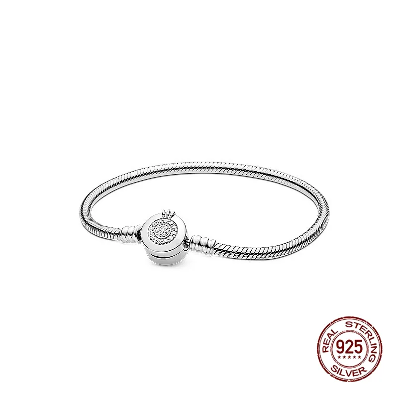 Luksurys 925 Sterling Srebrny łańcuch węża bransoletka Najwyższa jakość biżuterii