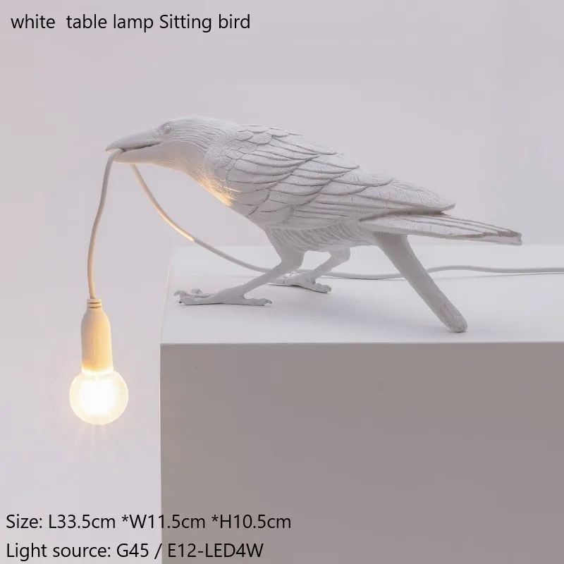 Pássaro candeeiro de mesa italiano seletti luz pássaro led lâmpada de mesa animal sorte pássaro sala estar quarto lâmpada cabeceira decoração para casa luminárias 10335b