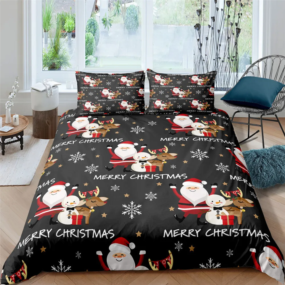 Homesky Bedding Set Christmas Styles Microfiber Duvet Cover Single Double Queen King Quilt Cover Pillowcase Bedclothes LJ1149445