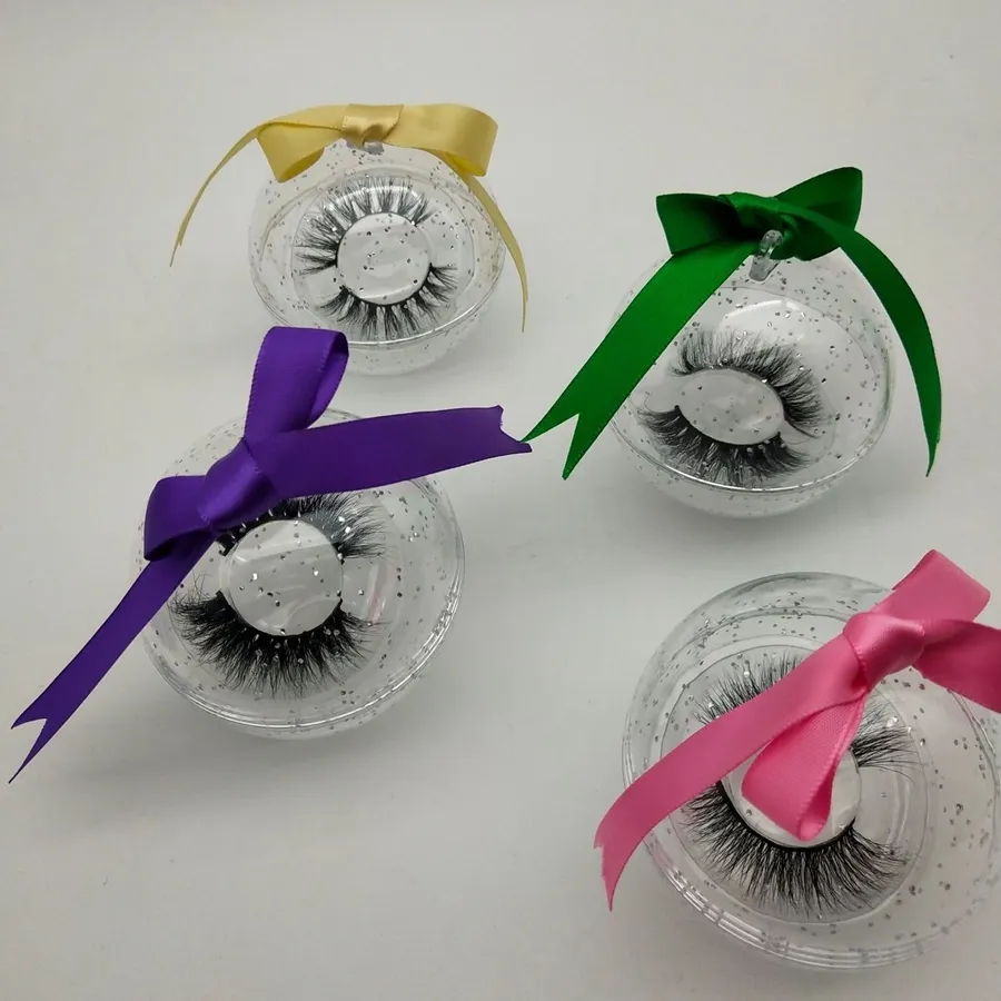 3d mink ögonfranspaket lådor diamant falska ögonfransar förpackning tomt eyelash box fodral kreativ bollformad fransar låda förpackning