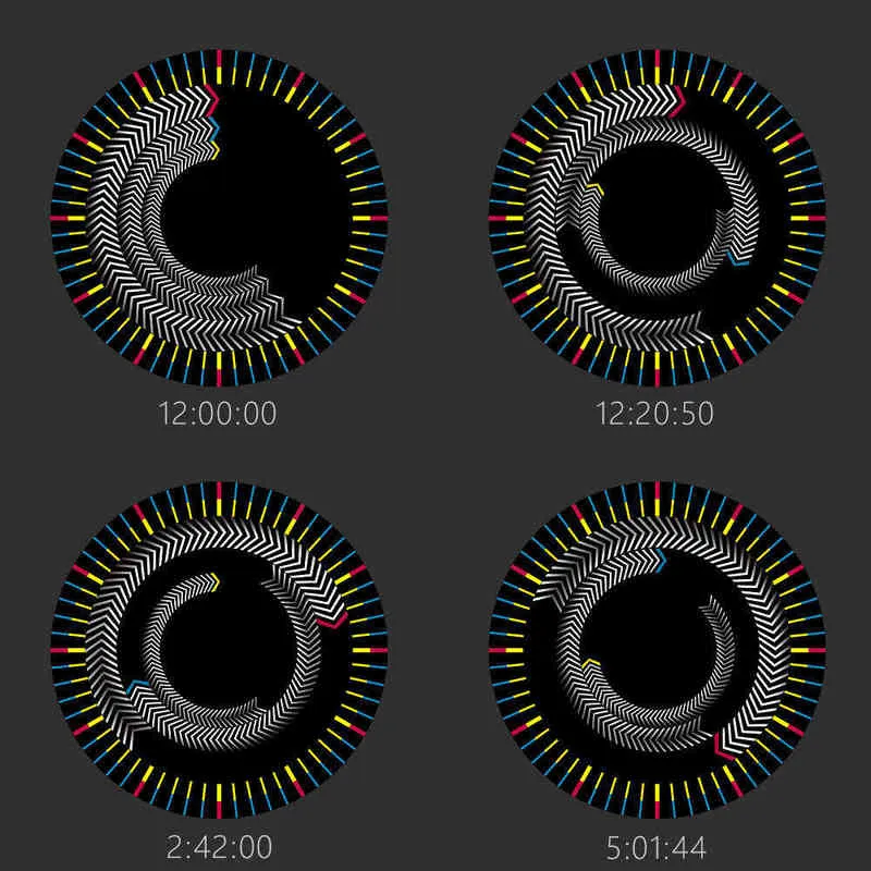 Novidade Tempo de Madeira Quadrado Quadrado Tabela Relógio Placa de Rotação Setas Colorido Relógio De Parede Moderno Design Desktop Graphic Art Watch H1230