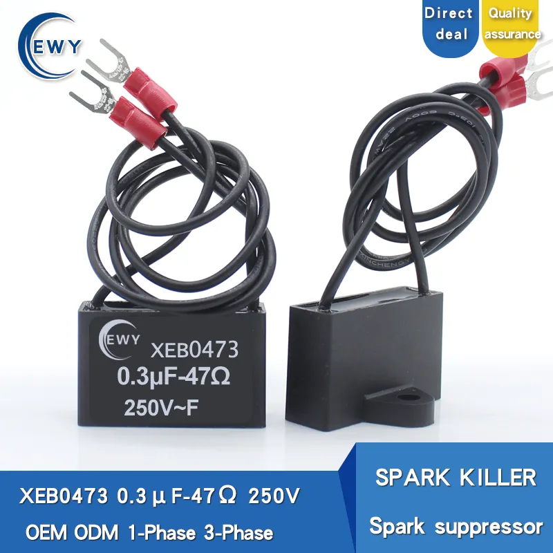 Einphase 0,3UF 47OHM 250 V Spark Killer XEB0473 Spark Quencher Anti-Interferenz Elektronischer Bogenlöscher