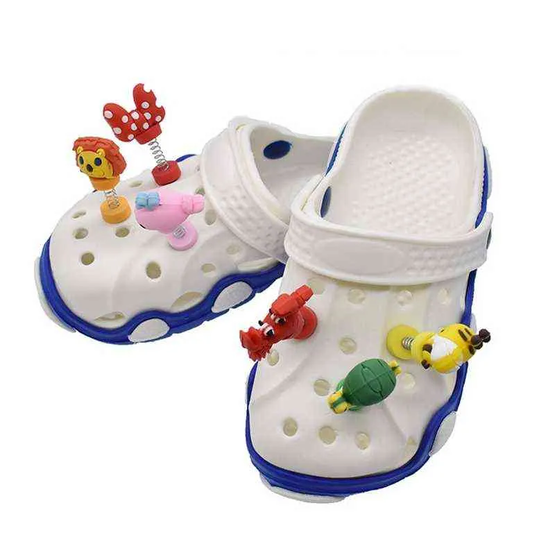 Shoes Accessories Soft Pvc Croc Charms 3d Cartoons Spring Buckle Accesories Kids Shoe Party Gift Design Cnorigin 220121