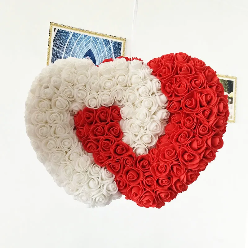 new product roses artificial flower wall wedding decoration rose flower Heart-shaped pendant T200225