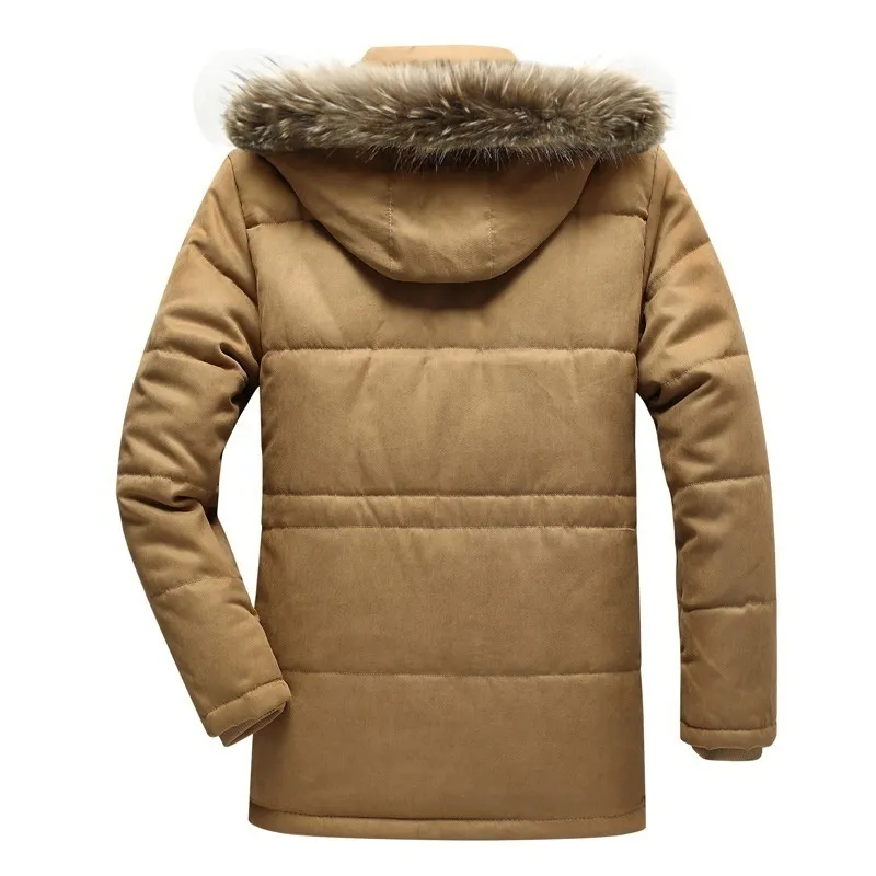 Veste d'hiver hommes plus taille 5XL 6XL épais chaud Parka manteau décontracté fausse fourrure à capuche polaire longue veste masculine coupe-vent hommes 201128