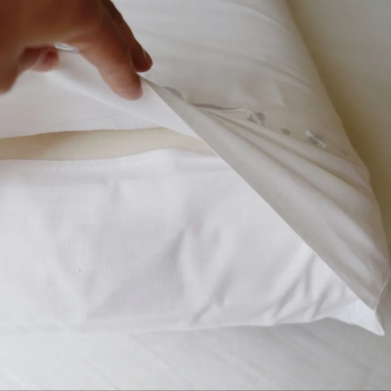 2 st White Pillowcase Broderi Pillow Slip 100% Bomullstyg 480x740mm 220217