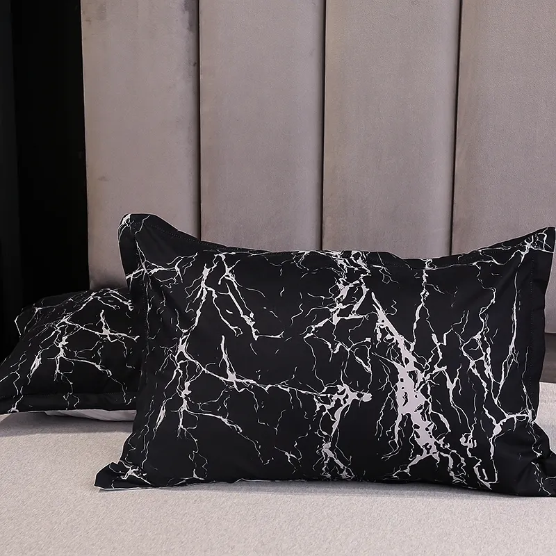 Cama colorida em preto e branco Roupa de mármore reativo a capa de edredão impressa para casa House de Couette Bedding Conjunto de camas queen 27007455